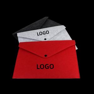 Custom Logo Simple Solid Color <b>A4</b> Document Bag Pad Business Briefcase File <b>Folders</b> Portable Chemical Felt Filing Products - Product Image 1