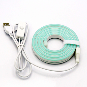 Kit de bande LED néon flexible en silicone USB 5V avec interrupteur tactile, ruban lumineux auto-adhésif basse tension pour éclairage d'ambiance intérieur - Product Image 3