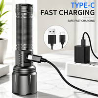 Lampe torche rechargeable à double faisceau 7 LED, lumière blanche et rouge variée, 1000LM, corps en ABS, USB, pour camping, randonnée, utilisation en cas d'urgence