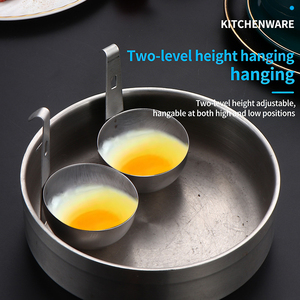 Poêle à œufs suspendue en acier inoxydable épaissi, deux niveaux de réglage, poignée confortable pour un petit-déjeuner sain, utilisation en cuisine et restaurant - Product Image 5