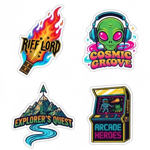 Autocollants en PVC découpés à la forme, design imperméable, motifs de dessins animés, impression personnalisée de la taille et <span class=keywords><strong>des</strong></span> couleurs, autocollant adhésif en vinyle - Product Image 1