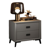 Table de chevet moderne en bois massif à prix abordable avec rangement, table de chevet de luxe légère au design épuré, mobilier de chambre en cuir souple