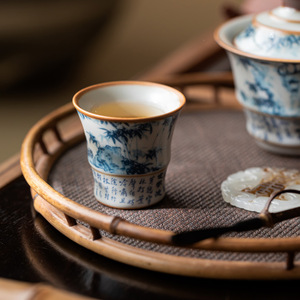 Guanlan Bamboo Shadow Ru Kiln Ceramic <b>Teacup</b> Small Size Tasting Cup For Kung Fu Tea Set - Product Image 4