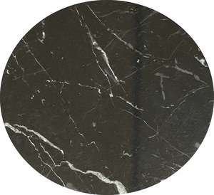 Low Space Pack of 2 Marble Coffee <b>Tables</b> With Iron Three Legs <b>Black</b> Marble Top Chic Home Decor Statement Piece Durable Material - Product Image 5