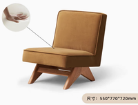 L7124 Fauteuil de salon simple et moderne avec accoudoir rembourré pour canapé de loisir