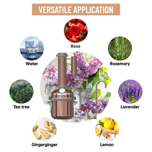 Distillateur d'huiles essentielles rétro en cuivre pur 8L Rose <span class=keywords><strong>Citron</strong></span> Lavande pour la maison, équipement de distillation d'hydrolat, machine à brasser - Product Image 5