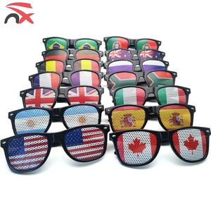 Custom Design 2026 Football Game Promotional Gift Flags Glass Plastic Sunglasses Country Flag Sunglasses