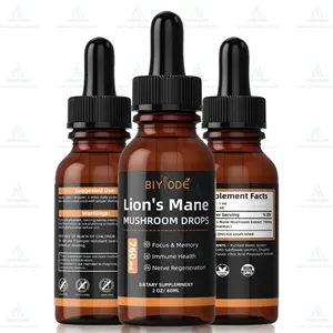 OEM ODM Manufacturer Custom Private Label Lion Mane Liquid Wholesale Brain Supplement Energy Support Lions Mane Extract Drop