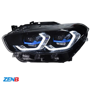 Fari a LED Bicolore con Occhi d'Angelo Stile M4 per <span class=keywords><strong>BMW</strong></span> <span class=keywords><strong>Serie</strong></span> 1 F20 2015-2018, Modifica Gruppo Ottico, Guida a Destra - Product Image 3