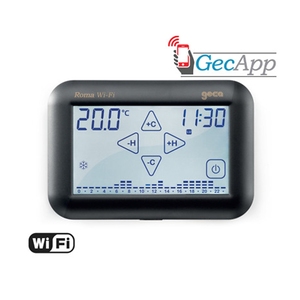 Geca 3.321.2566 cronotermostato antracite con Touch Screen e riscaldatore Smart Home WiFi 230V roma - Product Image 2