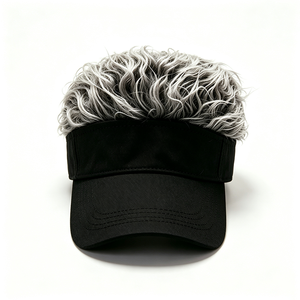 Gorra con Visera de Pelo Sintético Novedosa, Visera de Pelo Falso, Sombrero con Visera Ajustable de Ala Negra para Fiesta, Disfraz, Halloween, Cosplay, Deportes, Viajes - Product Image 5