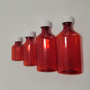 0.5oz 1oz 2oz 3Oz 4oz 6oz 8oz 12oz 16oz trẻ em bằng chứng Màu Đỏ nhựa hổ phách chai hình bầu dục với nắp vặn - Product Image 6