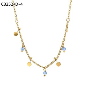 Collar con Colgante de Moda Amy Amy, Chapado en Oro, con Cristales y Diamantes de Imitación, Cadena de Eslabones, Joyería Casual para Mujer, Regalo para Uso Diario - Product Image 1