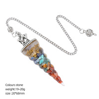 Pendentif Pendule Portable Thème Amour Licorne Couronne Spirale en Gravier d'Améthyste, Artisanat de Pierres Précieuses de Guérison en Gros pour l'Art