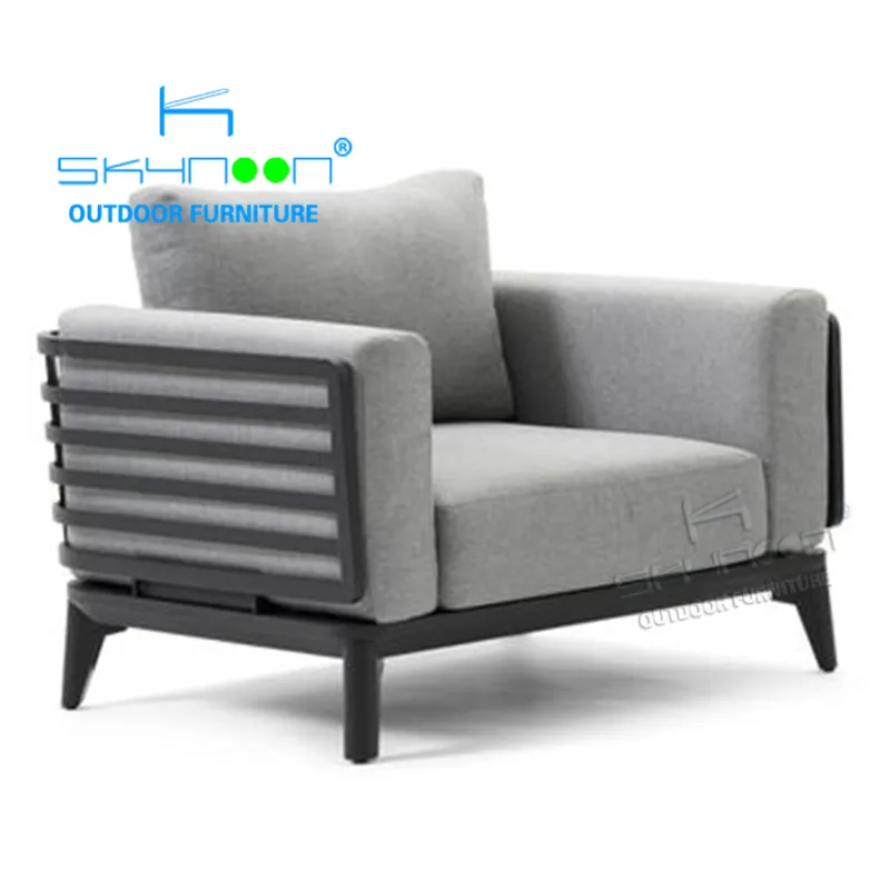Venda quente de alumínio durável para todos os climas do sofá do pátio exterior mobiliário sofá ao ar livre mais recente design moderno sofá ao ar livre (32319)