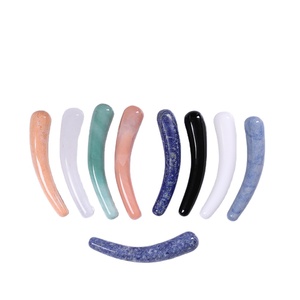 Vente en gros de cristal naturel d'<span class=keywords><strong>améthyste</strong></span>, de quartz rose et d'obsidienne, masseur incurvé en forme de dildo, massage yoni, baguette incurvée pour femme, dildo - Product Image 1