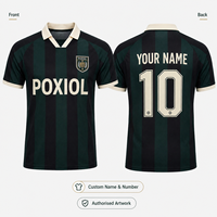 Özel Retro Futbol Forması Klasik Şerit Tasarımlı Unisex Polyester Nefes Alabilen Kısa Kollu Spor Giyim Futbol Üniformaları İspanya