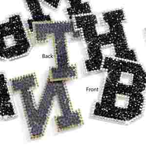 High Quality Sticker DIY Accessories 5.5cm Sliver Edge Colorful Crystal AB Rhinestone Letter Patches <b>Applique</b> - Product Image 4