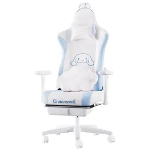 wholesale auto gamer full Cinnamoroll gaming chair white blue cute women gamer chair pc rocking function 2d rabbit gaming chair