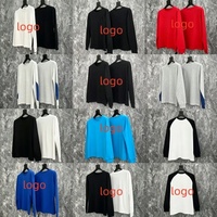 T-shirts à manches longues personnalisés de marque haut de gamme, styles amples en pur coton pour hommes et femmes, disponibles en stock pour la vente en gros