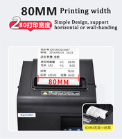 Xprinter N160II Printer gantung termal 80mm, kualitas tinggi dengan Port USB pemotong otomatis untuk dapur restoran stok POS