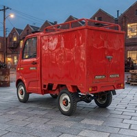 Nouveau design de camion électrique miniature rouge entièrement fermé, fourgonnette de transport de marchandises 500cc 50 km/h pour le transport et la livraison en ville