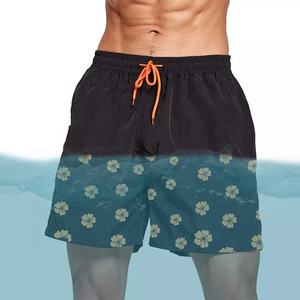 Short de plage d'été à <span class=keywords><strong>la</strong></span> mode Short de plage personnalisé à <span class=keywords><strong>la</strong></span> mode pour hommes Poches latérales réactives à l'eau Short maillot de bain changeant de couleur - Product Image 1