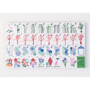 Vente en gros usine : Ensemble de tuiles de Mahjong classique Miss, 160 tuiles en jade malachite avec motifs dessinés à la main, Mahjong américain de luxe personnalisé pour cadeau - Product Image 3