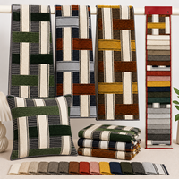 Tissu d'ameublement jacquard à carreaux sur mesure, poids lourd, 100% polyester, tissu de rembourrage pour canapé moderne