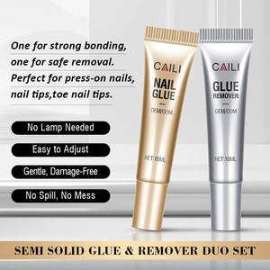 Colle pour <span class=keywords><strong>Faux</strong></span> Ongles OEM Vente en Gros Séchage Rapide 10g Semi-Solide Set avec Dissolvant 10ml Pointes <span class=keywords><strong>Faux</strong></span> Ongles Sans Lampe UV - Product Image 5