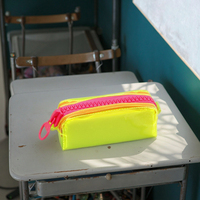 Trousse à crayons imperméable en PVC réutilisable avec grande fermeture éclair, élégante et simple, pour étudiants, pour organiser les fournitures scolaires