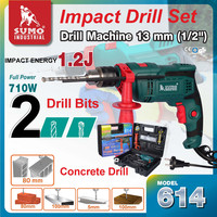 Ensemble d'outils électriques SUMO 614 haute résistance, perceuse à percussion et embouts de perceuse, outils électriques en vente chaude avec support OEM/ODM