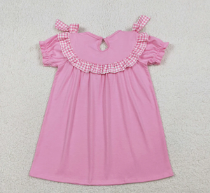 ชุดเดรสปักลายกากบาทสีชมพูสำหรับเด็กผู้หญิง RTS GSD3178 ความยาวระดับเข่า แต่งระบายช่วงเอว สำหรับเทศกาลอีสเตอร์ - Product Image 2