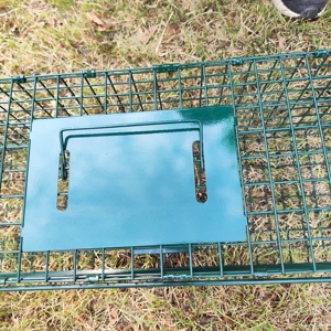 Piège en métal de grande taille pour animaux, <span class=keywords><strong>cage</strong></span> de piège à chien pour attraper des animaux, raton laveur, chat errant, marmotte, Opossum - Product Image 3