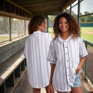 Women's for V-neck Baseball Jersey Short Sleeve <b>Button</b> Front Relaxed Fit Breathable 100% Polyester Embroidery Sport Shirt - Product Image 2