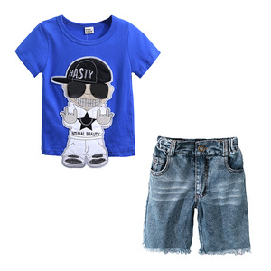 Vêtements en gros en stock d'usine : Ensembles chemises et jeans en denim pour bébés garçons - Product Image 4