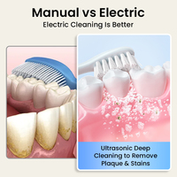 Ensemble de brosses à dents électriques rechargeables, poils doux, étanches IPX7, 5 modes, blanchiment des dents pour adultes, usage domestique, batterie longue durée