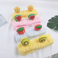 Schattig fruit pluche hoofdband voor vrouwen meisjes spa gezichtsreiniging haarbanden aardbei kiwi watermeloen sinaasappel hart groothandel