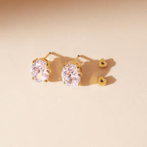 Pendientes de Circonita 2026, Chapados en Oro de 18k, Acero Inoxidable, Impermeables, Circonita Cúbica 5A, Cierre de Rosca, Pendientes de Moda para Mujer - Product Image 6