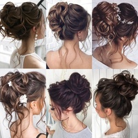 Perruques européennes et américaines tendance avec frange droite, cheveux Remy brésiliens d'origine Henan, chignon anneau, longues tresses, queue de cheval