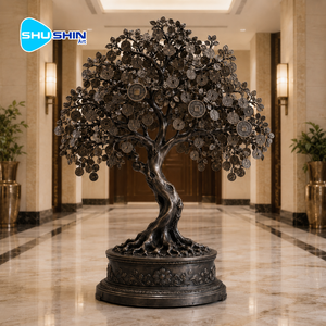 Scultura Personalizzata in Rame e Bronzo a Forma di Albero della Fortuna, Statua in Metallo Stile Europeo per Decorazione Interna di Hotel, Ville e Hall - Product Image 4