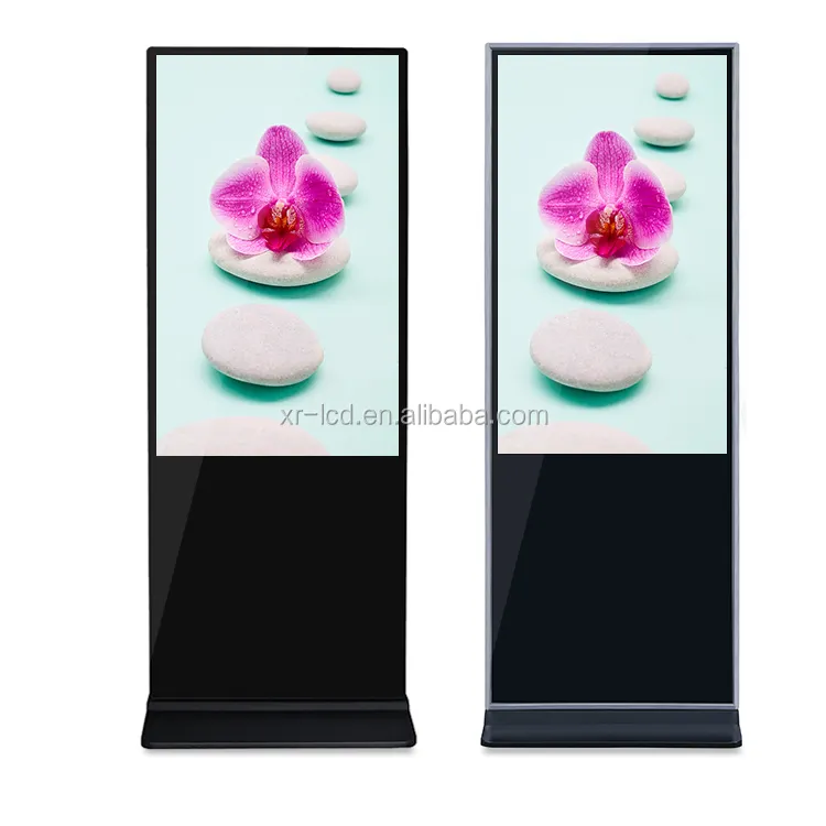 Supermarket Shop Window Lcd Advertising Display 65 Inch Digital Signage Totem Stand Touch Screen Menu Digital Restaurant Market