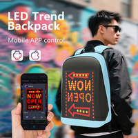 Mochila LED Inteligente con Panel de Letreros LED Coloridos y Programables, Mochila para Portátil con Luces LED, Mochila Escolar Luminosa para Ciclismo y Motociclismo