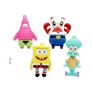 Spugna baby Patrick Star cartone animato <span class=keywords><strong>Kawaii</strong></span> 3D PVC <span class=keywords><strong>Anime</strong></span> portachiavi borsa auto regalo in gomma silicone in gomma figura portachiavi - Product Image 2