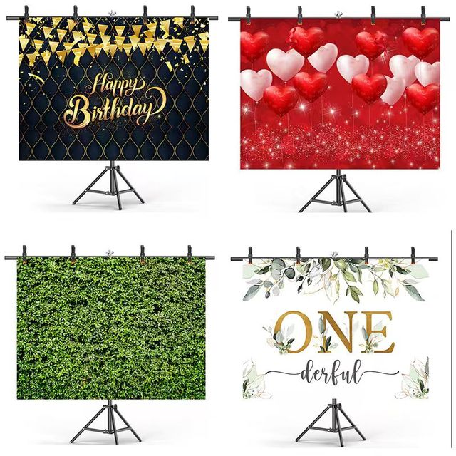 3D Stereo Live Broadcast Backdrop Studio Wall Photo Props with Advanced Lighting TikTok and Birthday Party Background Cloth