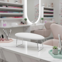 Support de repose-bras pour nail art en forme de cœur, motif étoile, en cuir microfibre avec pieds en acier inoxydable pour salon de manucure