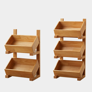 주방 수납 <span class=keywords><strong>2</strong></span>/<span class=keywords><strong>3</strong></span> 층 선반 바닥 다층 선반 사각 나무 보관 선반 - Product Image 4