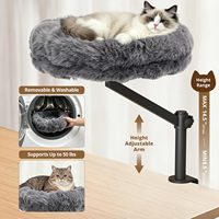Hamac de bureau pour chat, robuste, à fixer au bureau, 360° °   Perchoir rond rotatif et réglable en hauteur, capacité de 50 lb