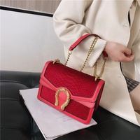 Sac à bandoulière en cuir PU tendance avec chaîne pour femme, sacs à main chics pour femme 2026, motif crocodile, sacs sous le bras vintage