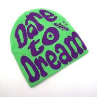 Bonnet d'hiver jacquard Y2K gothique à imprimé intégral, avec revers, faible MOQ, logo personnalisé, sublimation, tricoté moucheté, pour jeunes